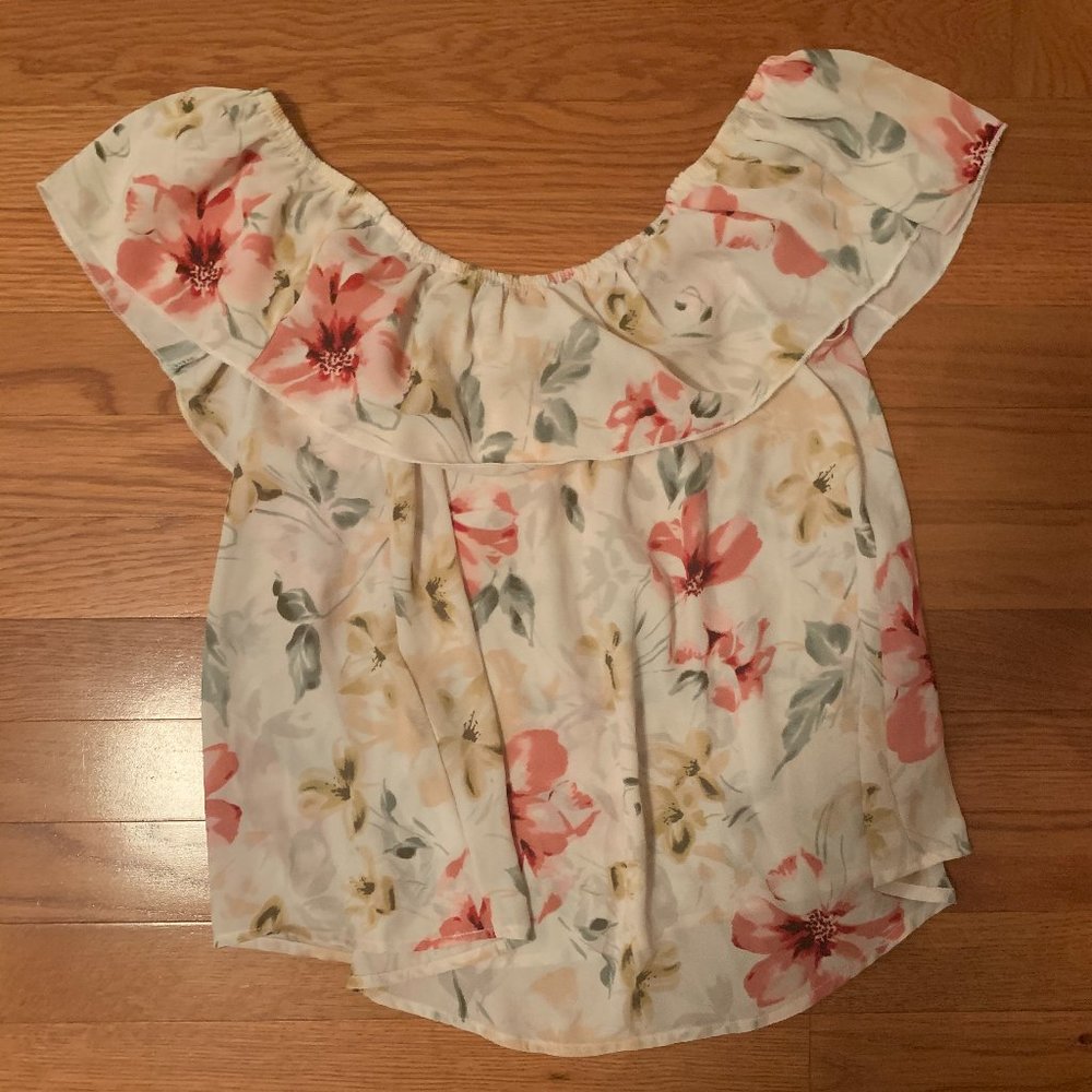 Hollister Floral Off the Shoulder Top